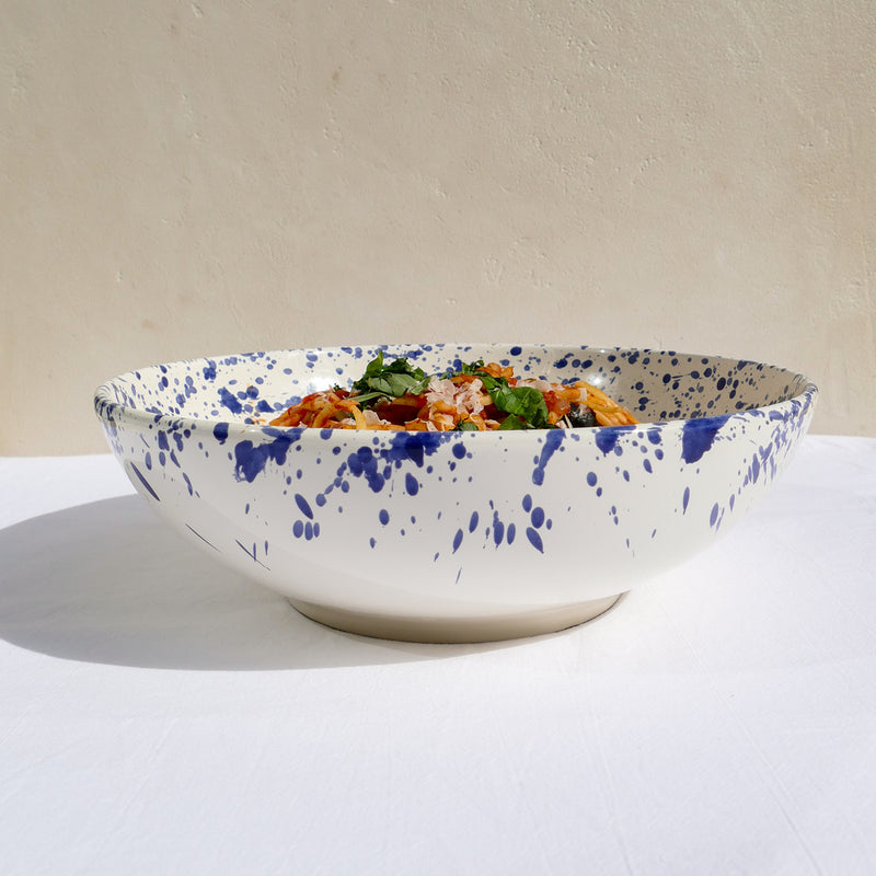 Spaghetti Servierschale Palermo in aquablau mit 30cm Durchmesser