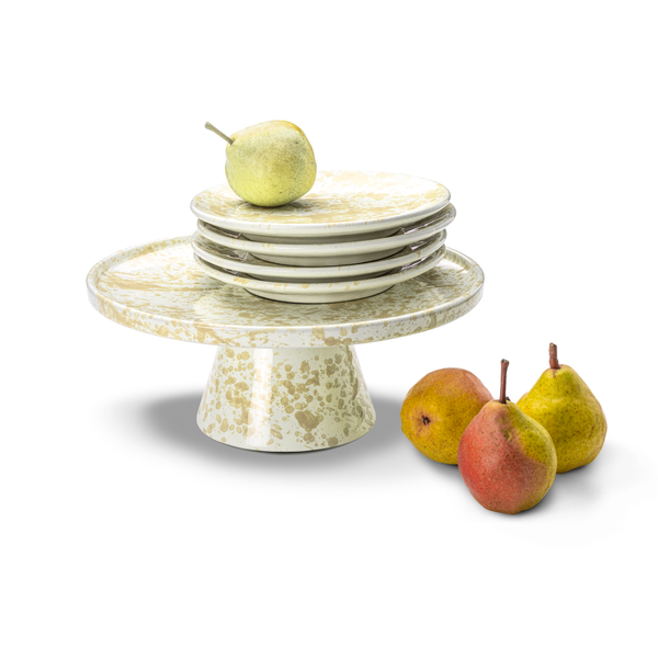 Set aus Tortenplatte und 4 kleinen Tellern aus der Modica Kollektion von Studio Sicily