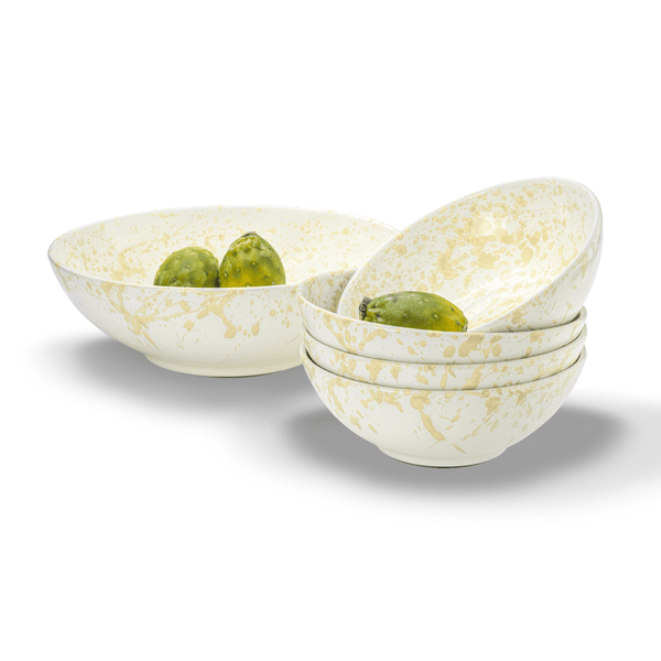 STUDIO SICILY - Pastaschalen und Servierschalen im Bundle als Spaghettata Set für 4 in gelb aus Modica Kollektion online kaufen
